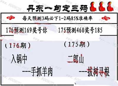 3d176期：丹东一句定三码