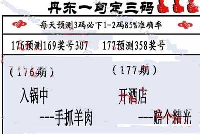 3d177期：丹东一句定三码