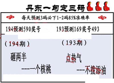 3d194期：丹东一句定三码