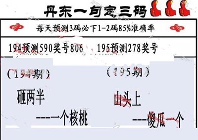 3d195期：丹东一句定三码