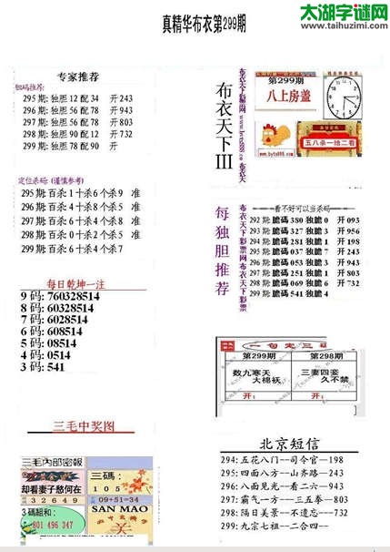 3d299期：精华布衣天下