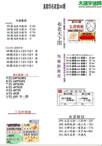 3d303期：精华布衣天下图库