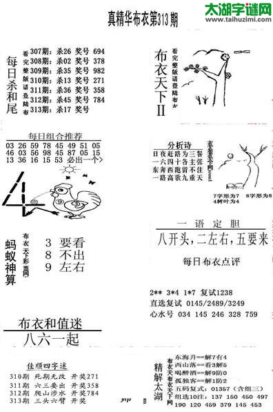 3d313期：精华布衣天下图库