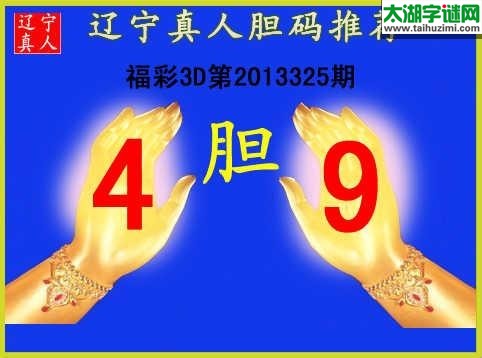 3d325期：【辽宁真人】胆码