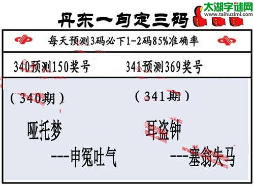 3d341期：丹东一句定三码【耳盗钟--塞翁失马】