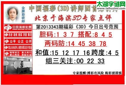 3d343期：于海滨点评 +专家一语定胆