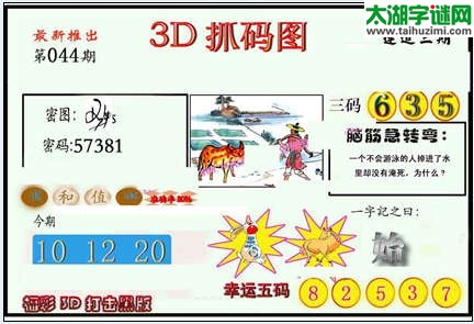 3d044期：红五图库（杀号定胆）