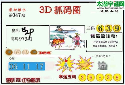 3d047期：红五图库（杀号定胆）