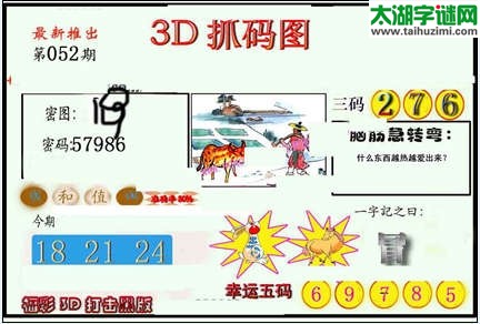 3d052期：红五图库（杀号定胆）