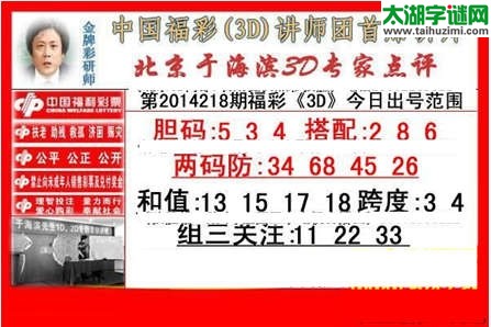 于海滨专家点评14218期