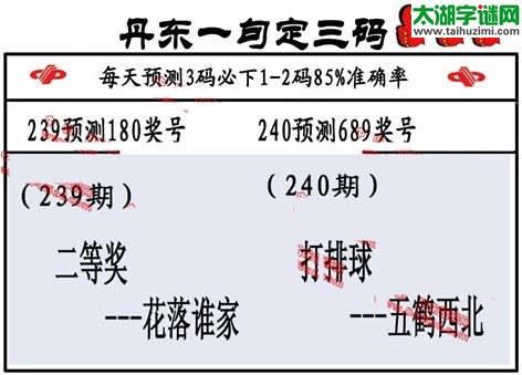 3d第2014240期丹东一句定三码