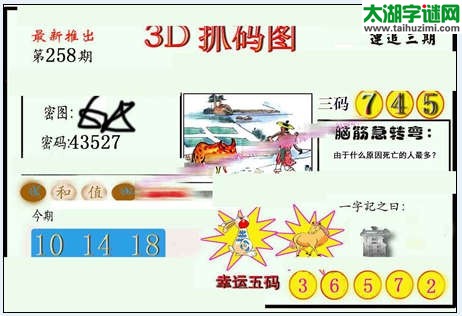 3d258期：红五图库（杀号定胆）