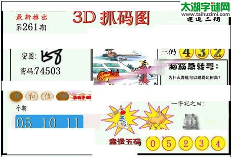 3d261期：红五图库（杀号定胆）