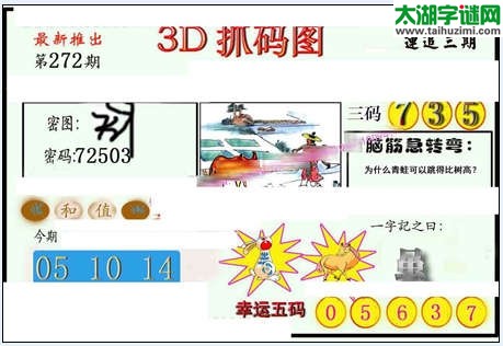 3d272期：红五图库（杀号定胆）