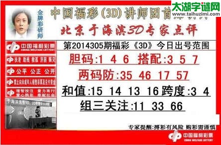 于海滨专家点评14305期