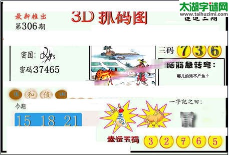 3d306期：红五图库（杀号定胆）