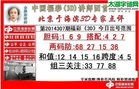 于海滨专家点评14307期