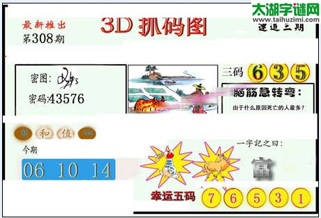 3d308期：红五图库（杀号定胆）