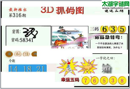 3d316期：红五图库（藏宝抓码图）