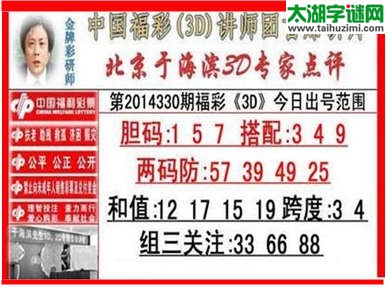 于海滨专家点评14330期