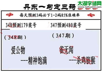 3d第2014348期丹东一句定三码