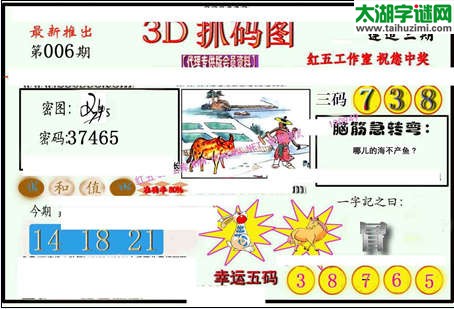 3d006期：红五图库（藏宝抓码图）