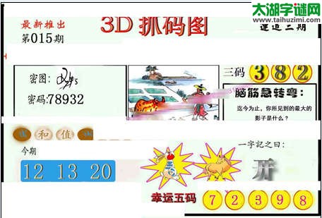 3d015期：红五图库（藏宝抓码图）