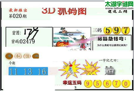 3d020期：红五图库（藏宝抓码图）