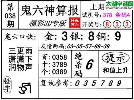 3d038期：【鬼六神算】金胆快报系列图