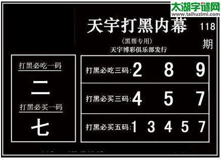 3d118期：天宇图谜(胆码杀码-一句定三码)