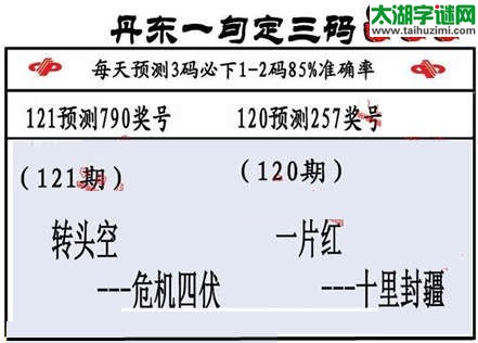 3d第2015121期丹东一句定三码