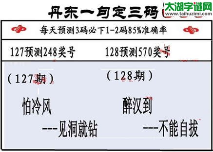 3d第2015128期丹东一句定三码