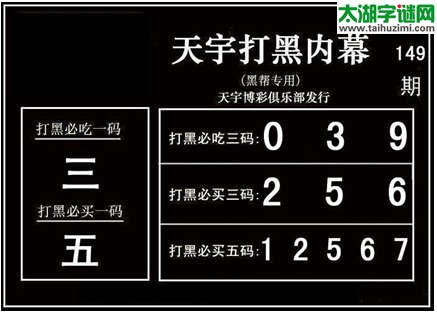 天宇图谜一句定三码-15149期