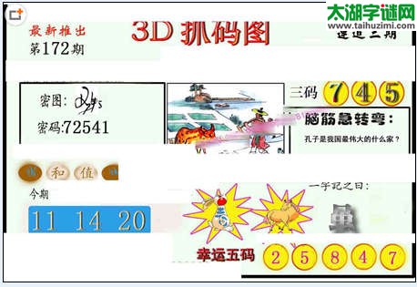 3d172期：红五图库（藏宝抓码图）