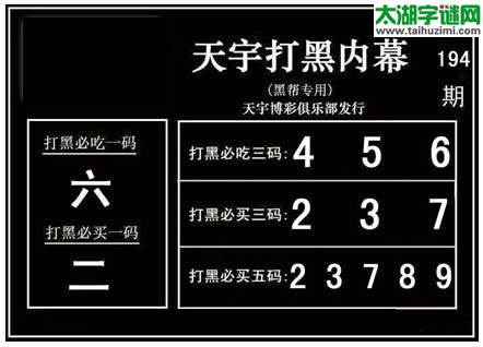 3d194期：天宇图谜(胆码杀号+必买五码)