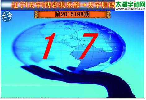 天宇图谜第2015198期胆码图