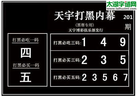 3d201期：天宇图谜(胆码杀号+必买五码)