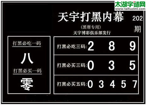 3d202期：天宇图谜(胆码杀号+必买五码)