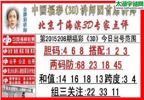 于海滨专家点评15208期