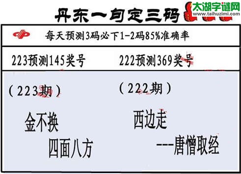 3d第2015223期丹东一句定三码