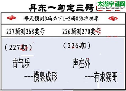 3d第2015227期丹东一句定三码