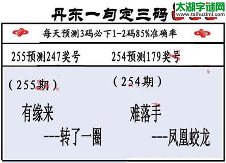 3d第2015255期丹东一句定三码