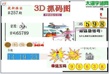 3d257期：红五图库（藏宝抓码图）