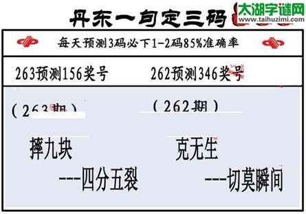 福彩3d第15263期山东真诀