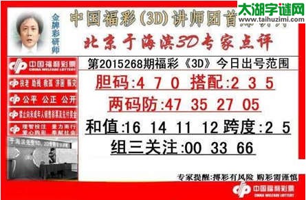 于海滨专家点评15268期