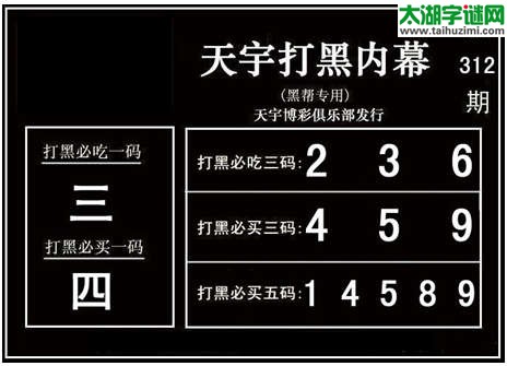 3d312期：天宇图谜(胆码杀号+必买五码)