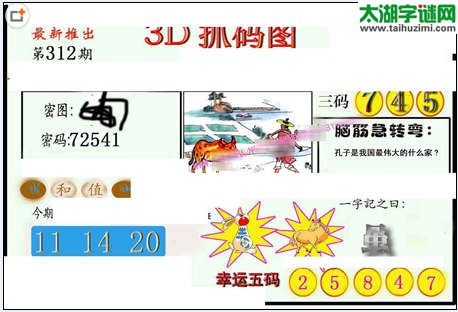 3d312期：红五图库（藏宝抓码图）