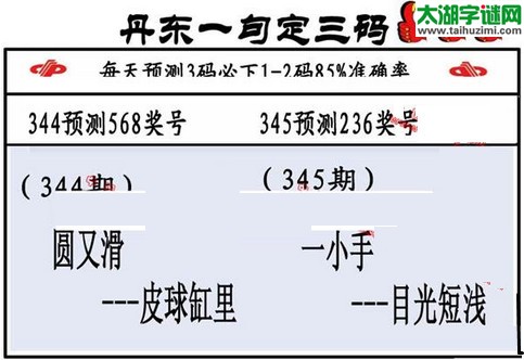 3d第2015345期丹东一句定三码