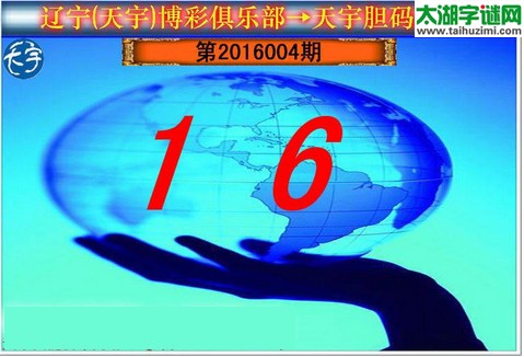 天宇图谜第2016004期胆码图