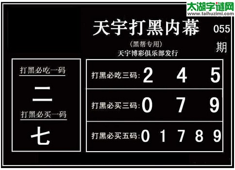 3d055期：天宇图谜(胆码杀号+必买五码)